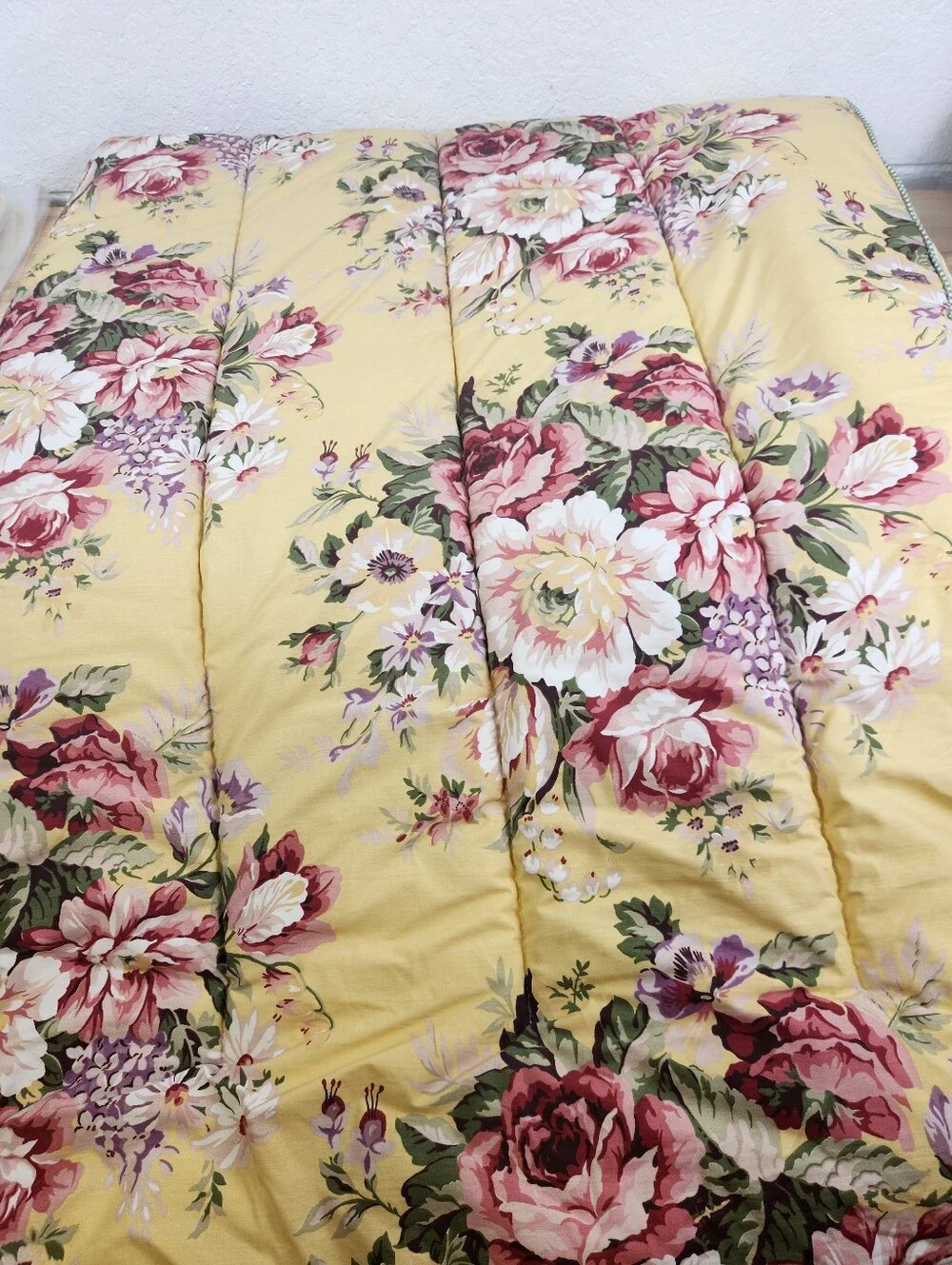 RALPH LAUREN Sophie Brooke TWIN Comforter Floral Yellow Reversible Cottagecore